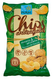 Pural Chips rozemarijn/zeezout handcooked bio 120g - 4134